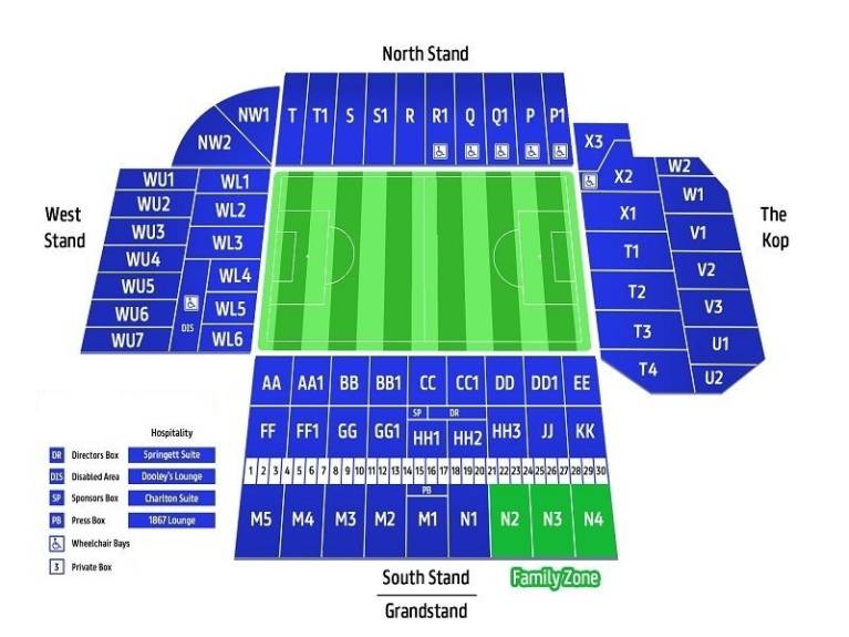 Hillsborough Stadium Map