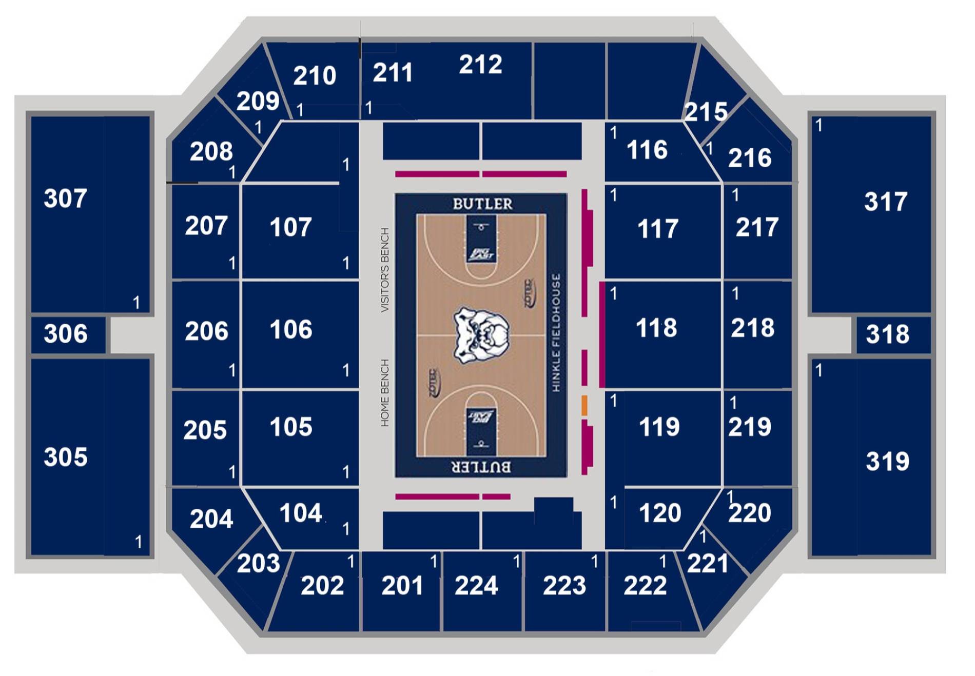 Hinkle Fieldhouse Map