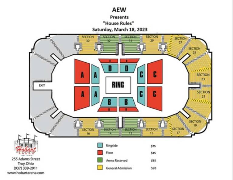 Hobart Arena Map