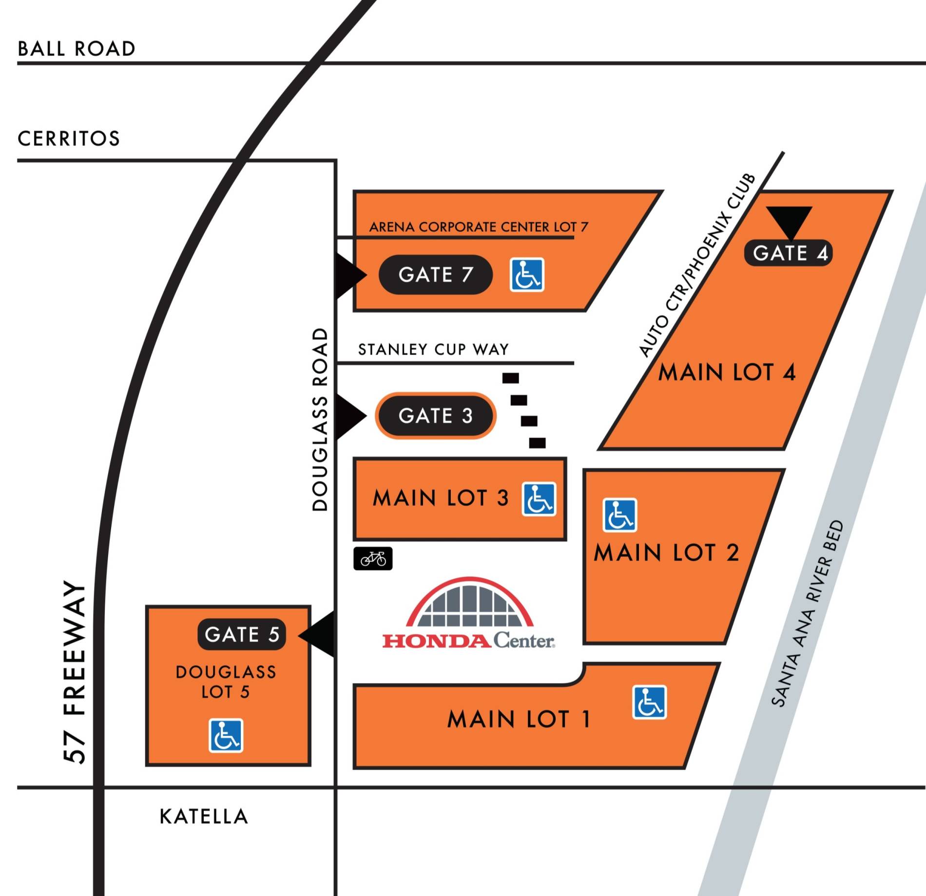 Honda Center Map
