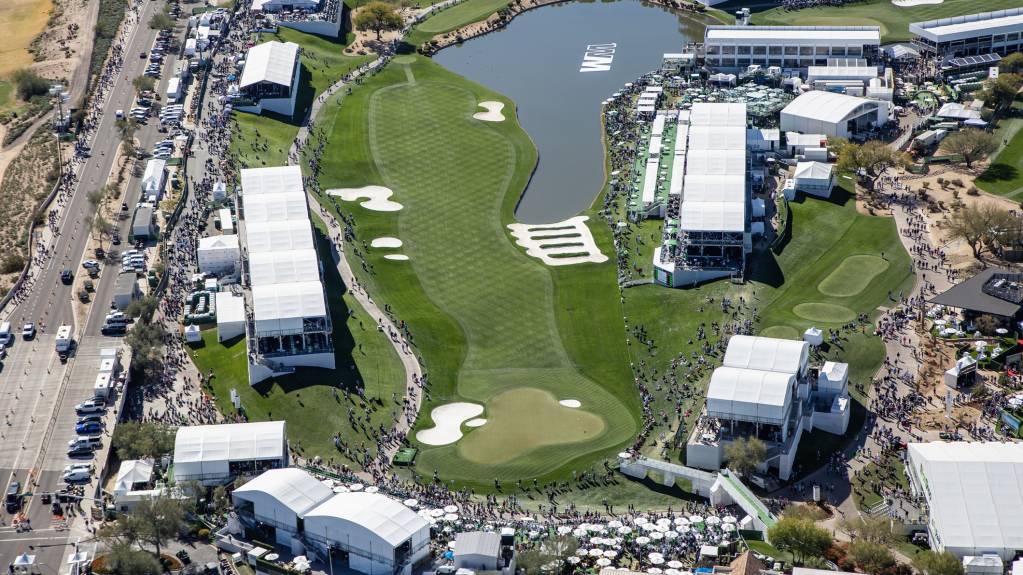 Hospitality pavilions at a golf event