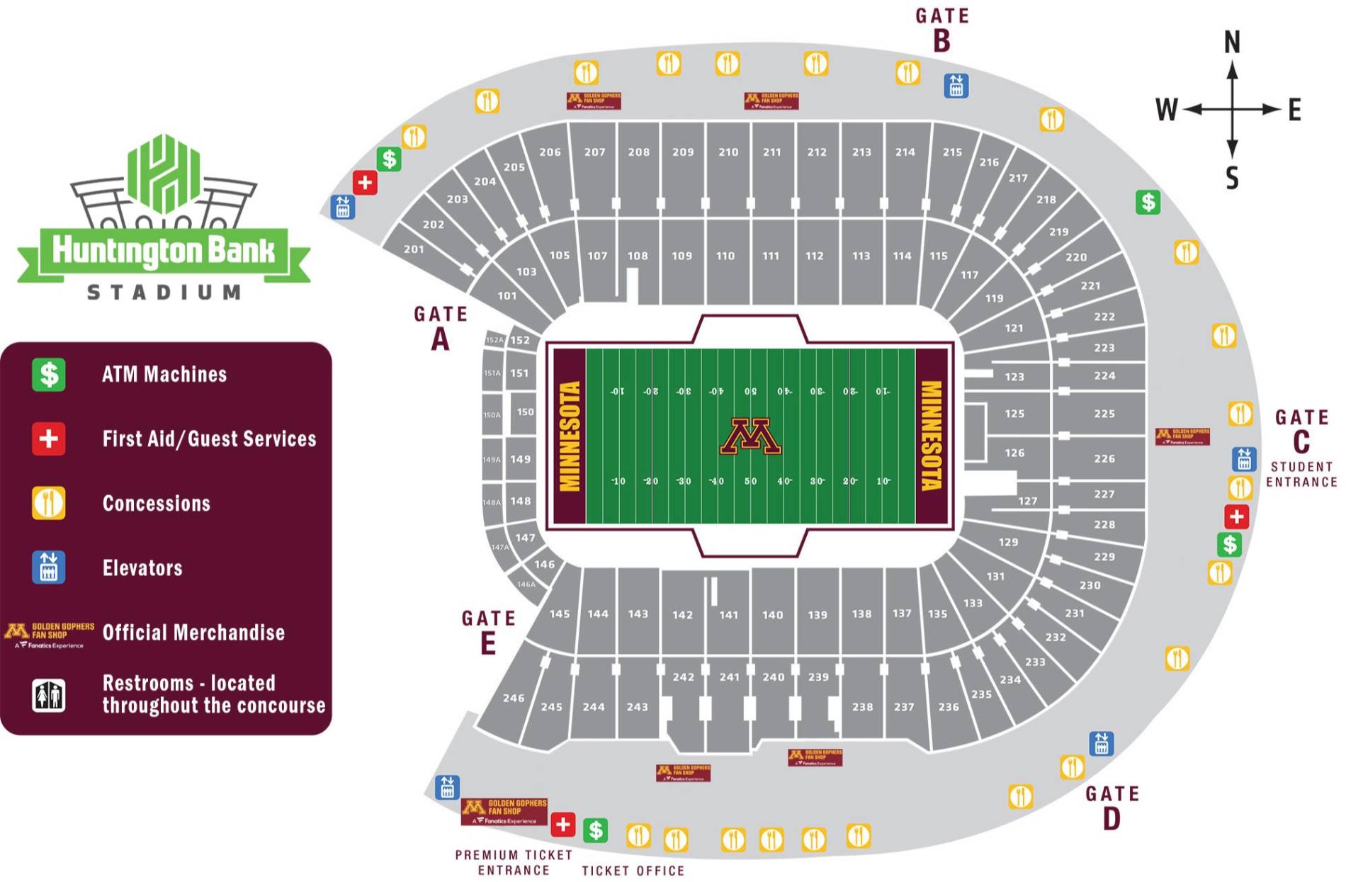 Lower (100 Level) Minnesota Golden Gophers Football vs Nevada Wolf