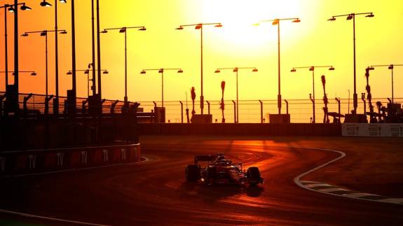 Jeddah circuit during race sunset