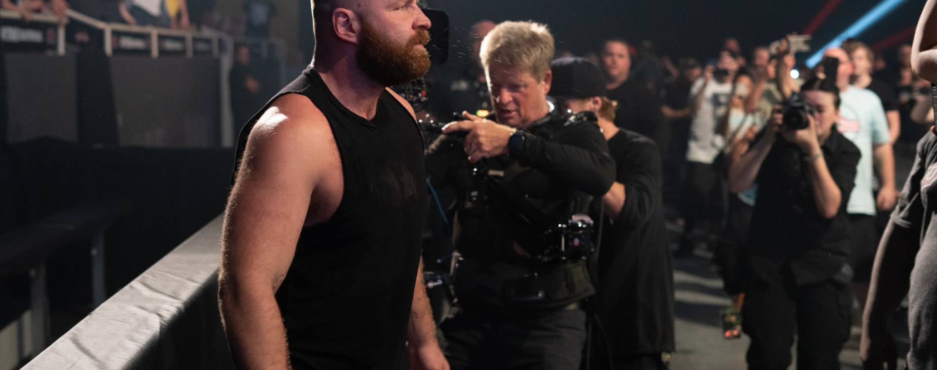 Jon Moxley stares down his opponent