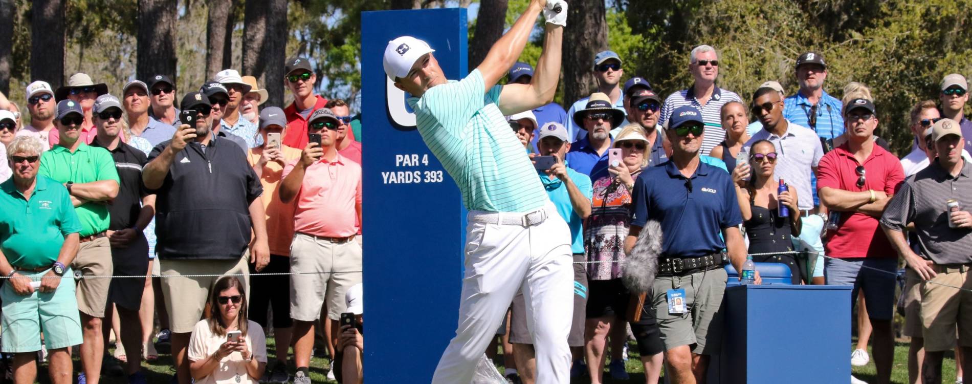 Jordan Spieth teeing off at The Players Championship