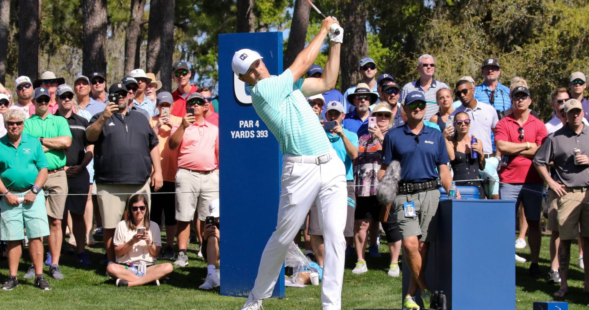 Jordan Spieth teeing off at The Players Championship
