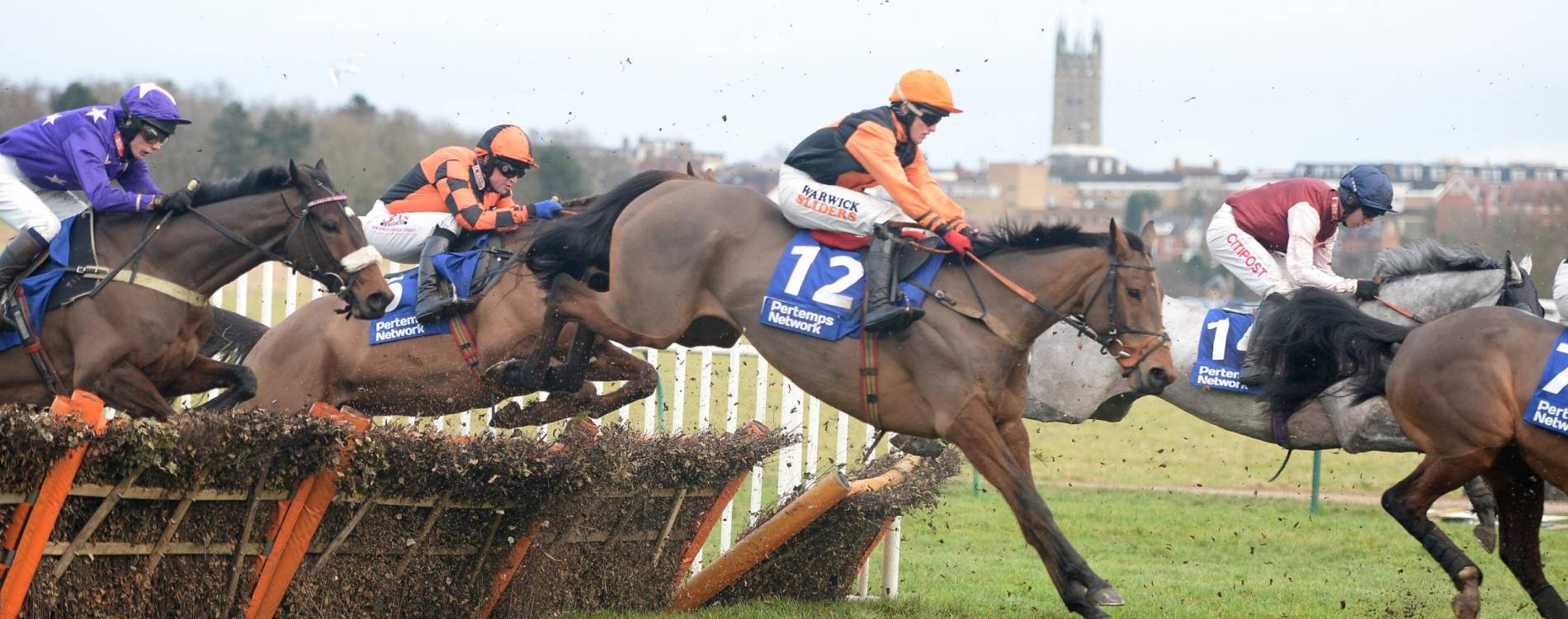 Jumping in front of Warwick Cathedral