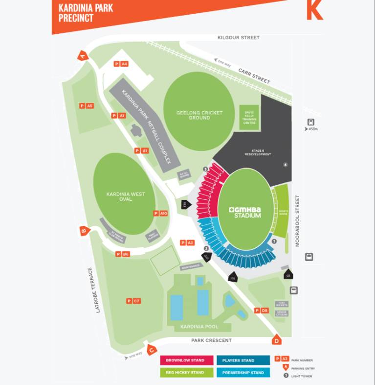 GMHBA Stadium (Kardinia Park) Map