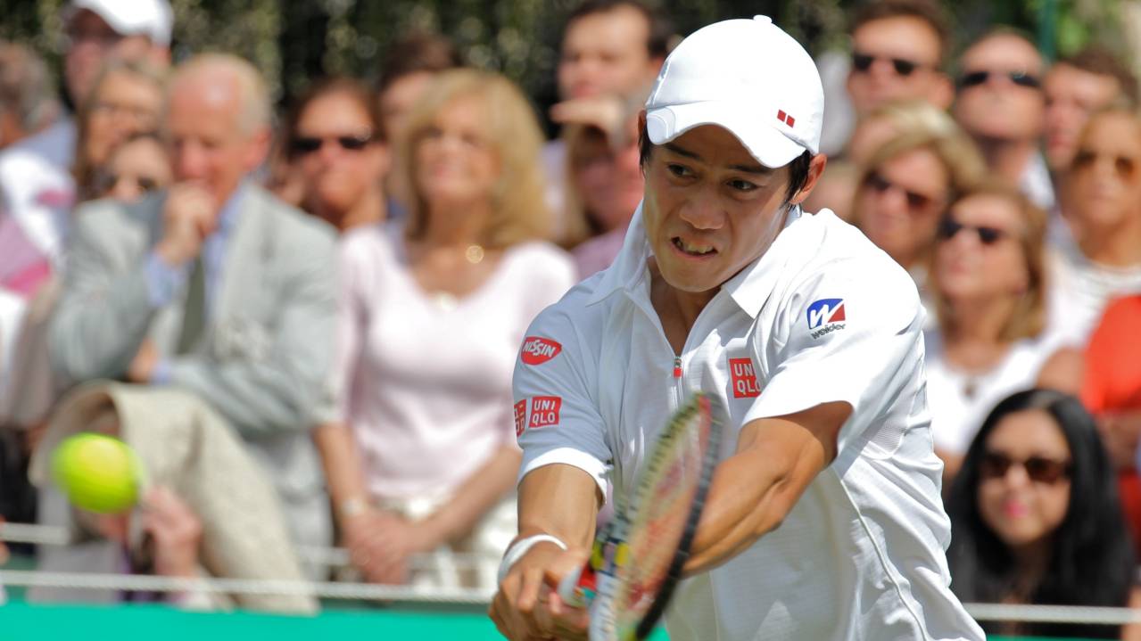Kei Nishikori competing at the Hurlingham Club
