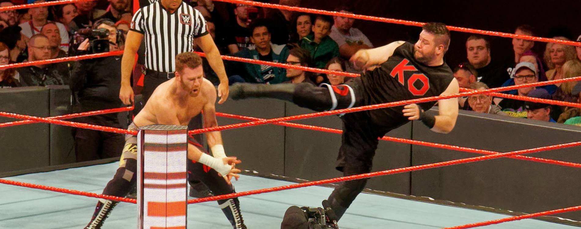 Kevin Owens and Sami Zayn battle on Monday Night Raw