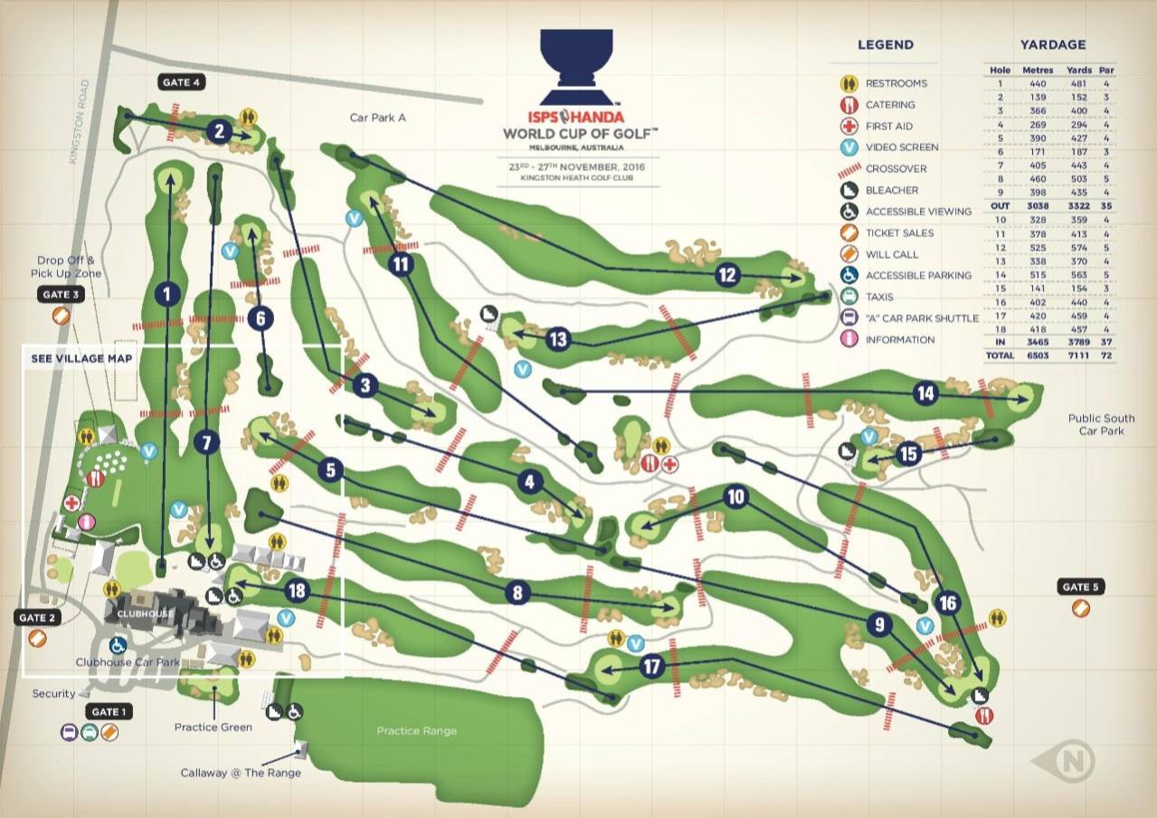 Kingston Heath Golf Club Map