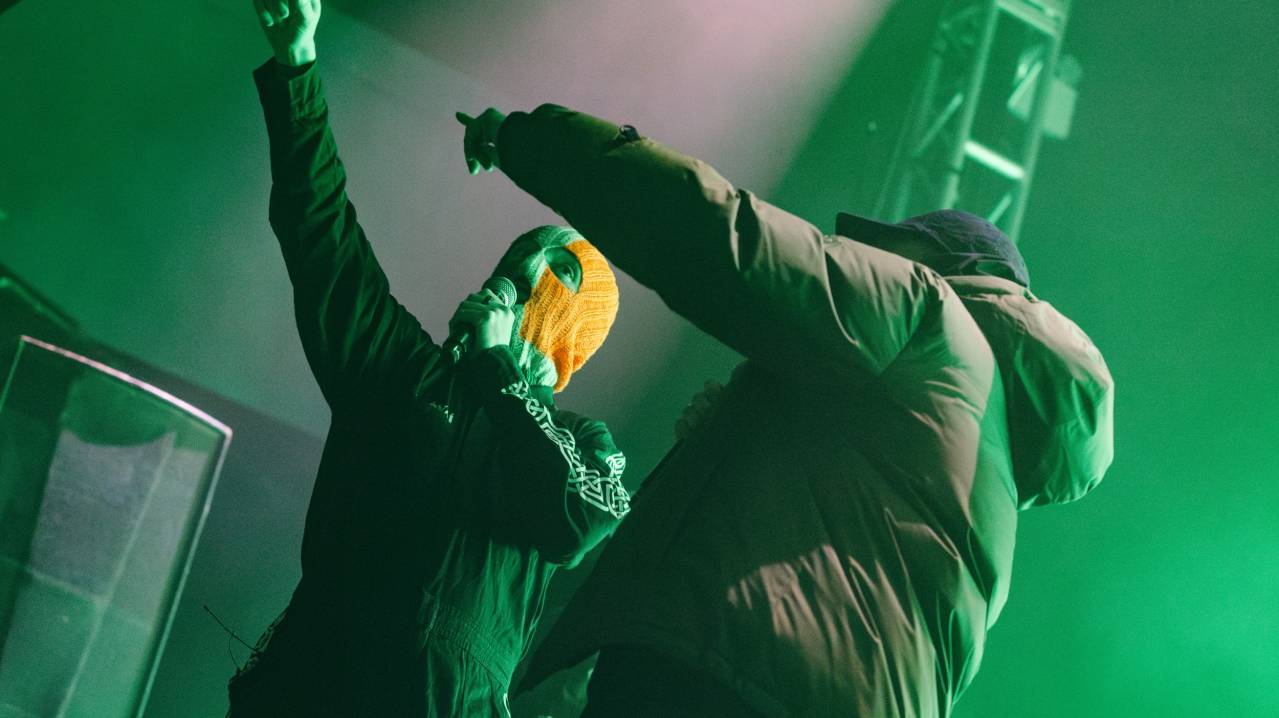 Kneecap performing at Leeds O2 Academy