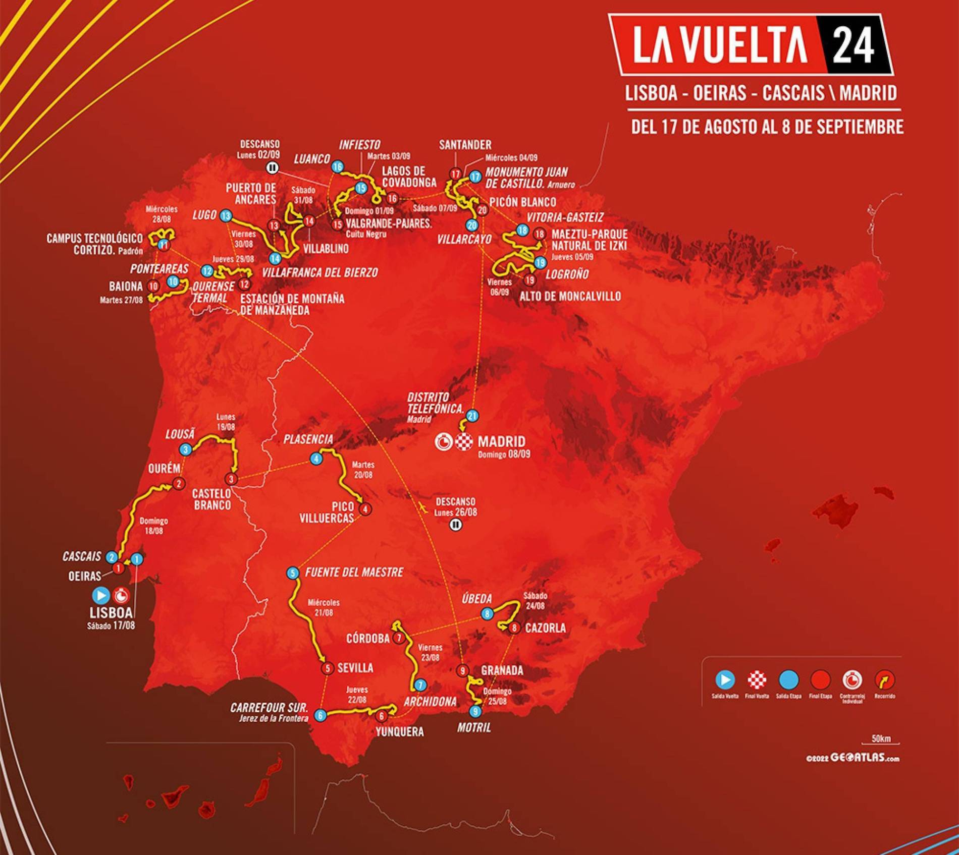 TICKETS La Vuelta a España 17 Aug 8 Sep 2024 La Vuelta Route