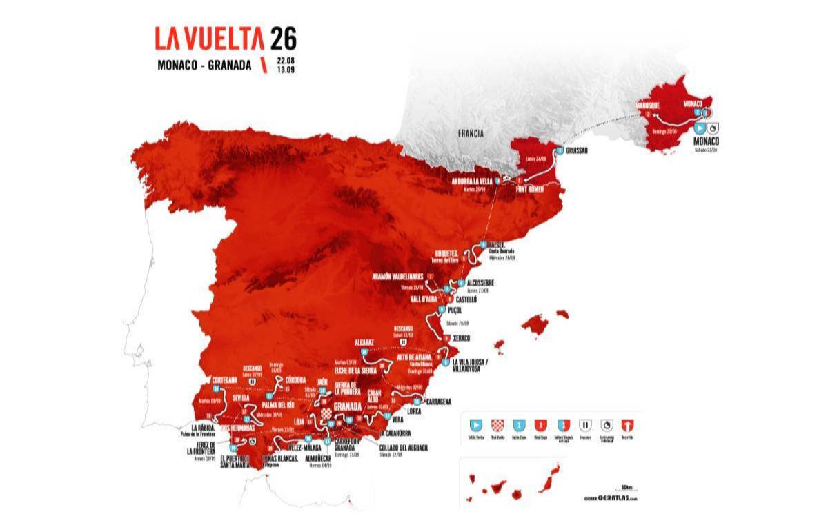 La Vuelta Route Map