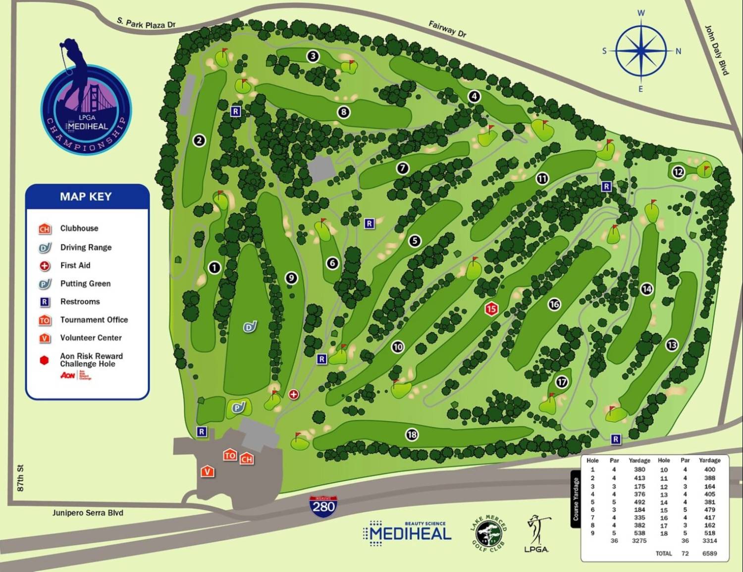 Lake Merced Golf Club Map