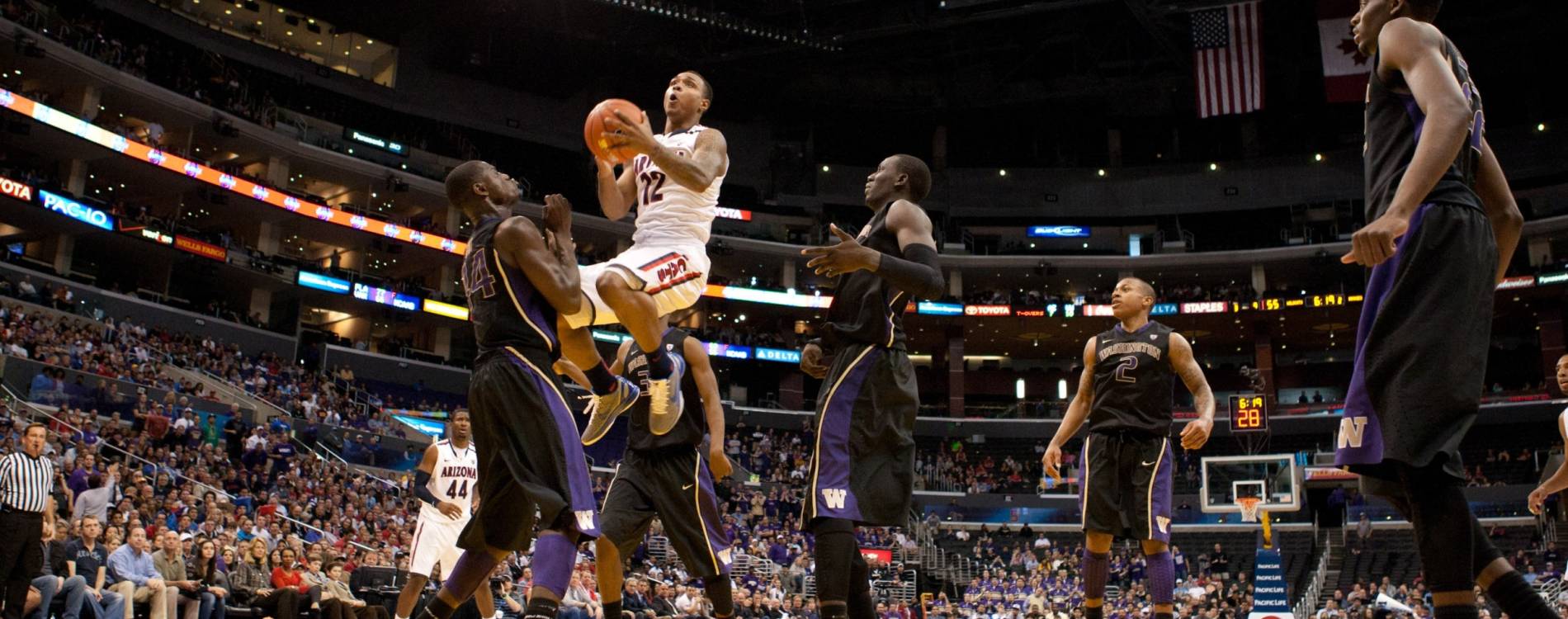 Lamont Jones of the Arizona Wildcats in action against the Washington Huskies