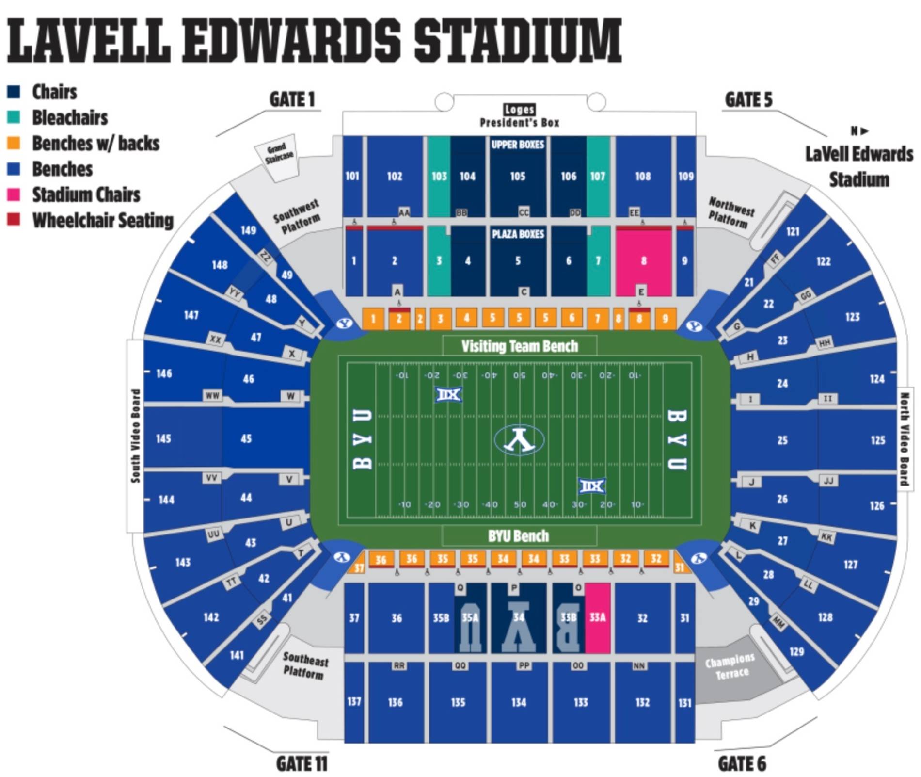 Upper Level (Sections 101-149) | BYU Cougars Football vs Kansas State