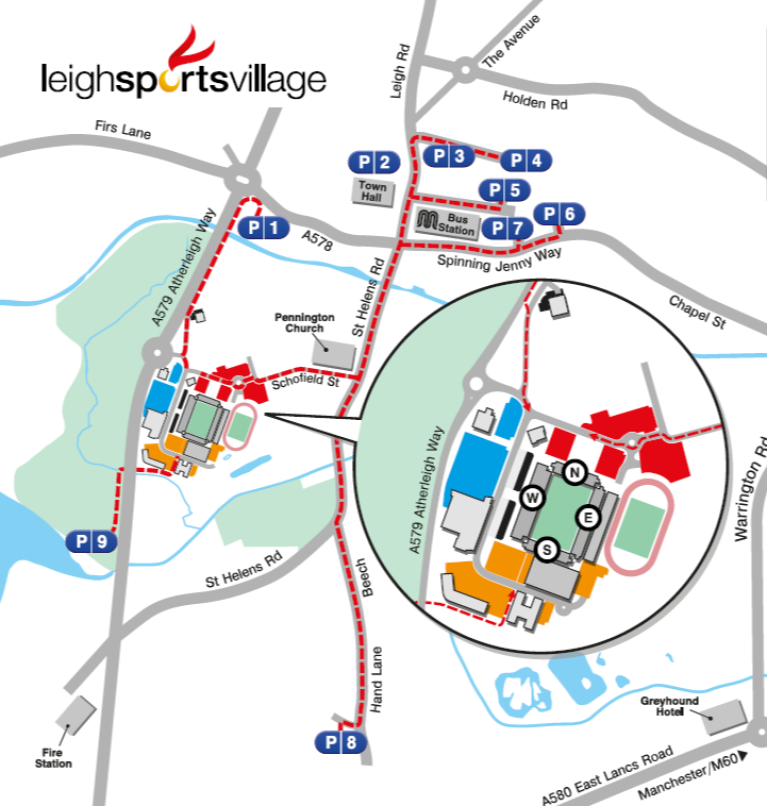 Manchester United Women vs Leicester - Leigh Sports Village Map 37057