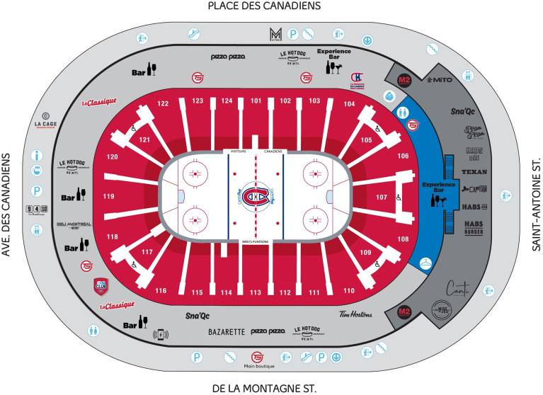 Level 100 seating map