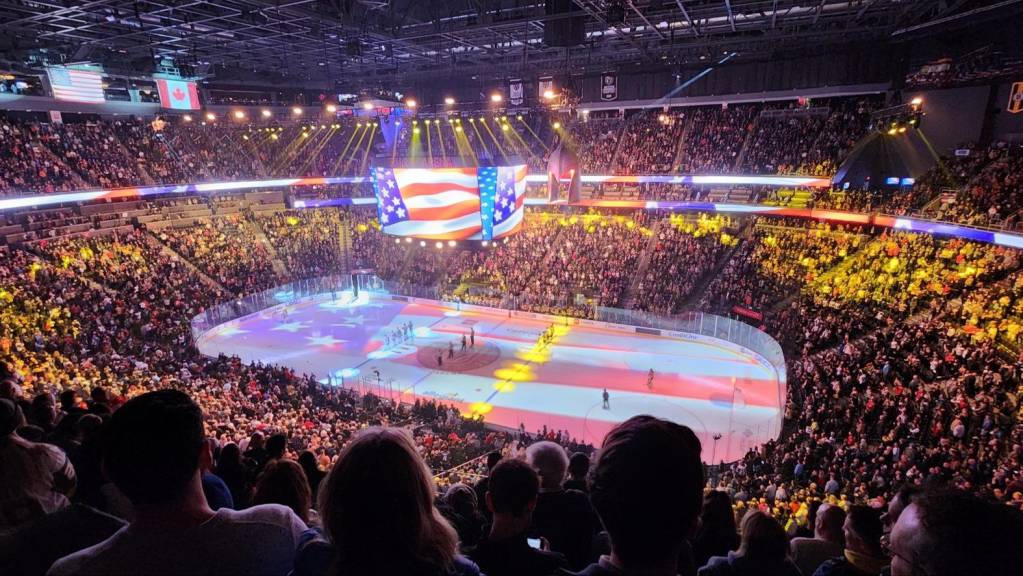 Lightshow from Upper Section 226 at T-Mobile Arena