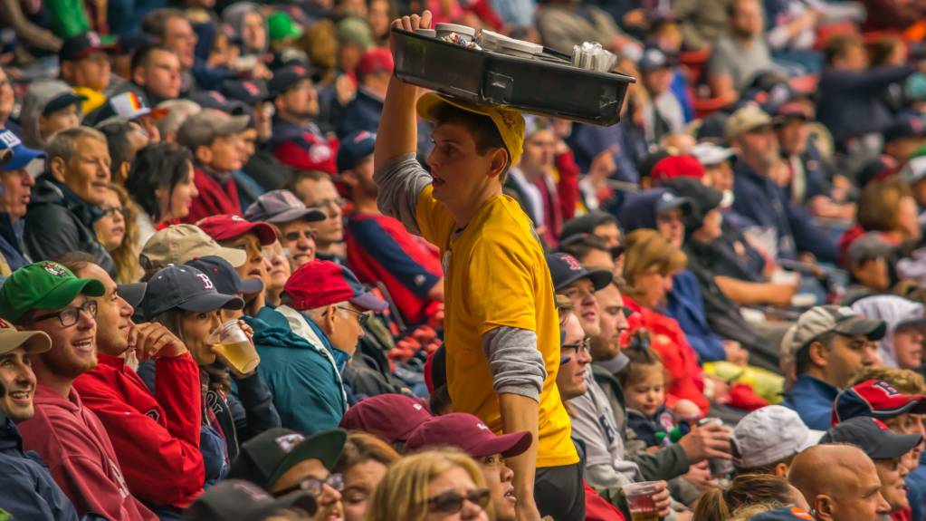 Look out for vendors roaming the lower seating bowl at MLB games