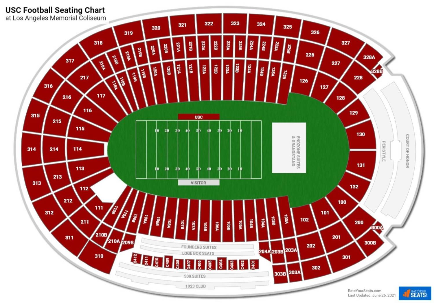 Los Angeles Memorial Coliseum Map