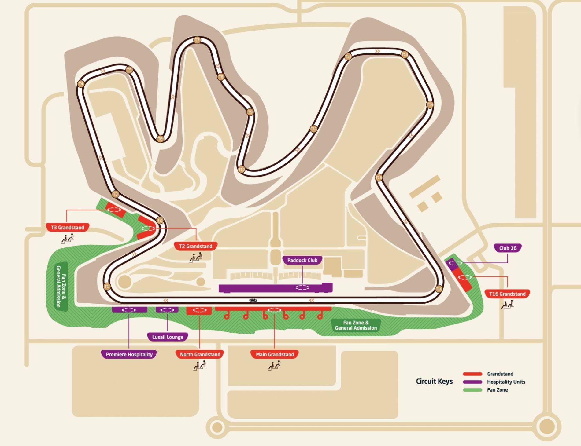 T16 Grandstand F1 Qatar Grand Prix 2830 Nov 2025 Lusail International Circuit Koobit