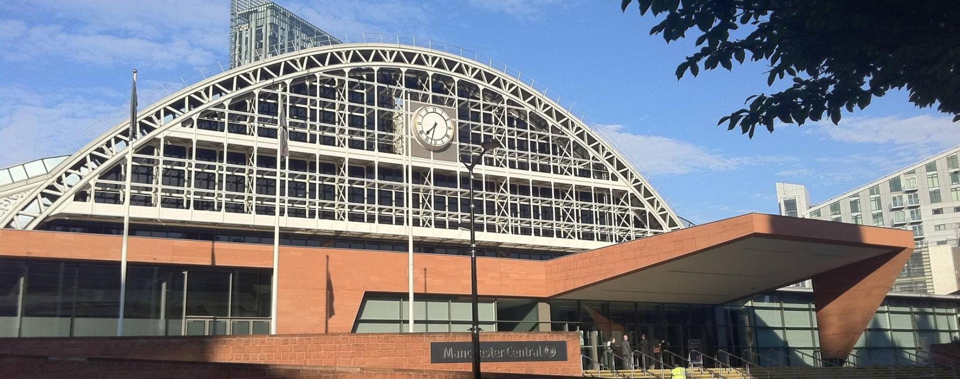 Manchester Central, as seen from the Windmill Street entrance