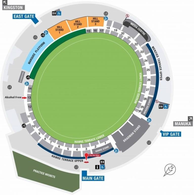 Manuka Oval Map
