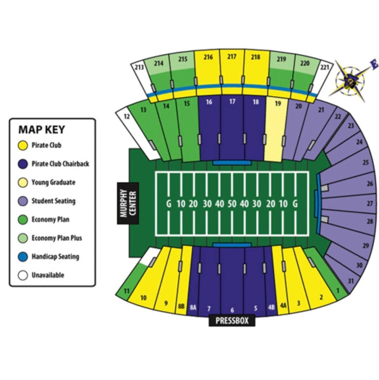 Dowdy–Ficklen Stadium Map