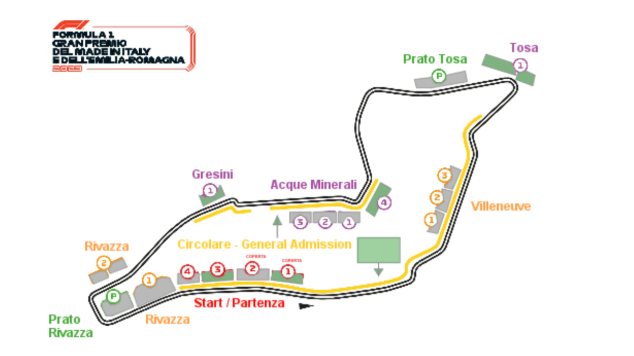Map of Imola circuit