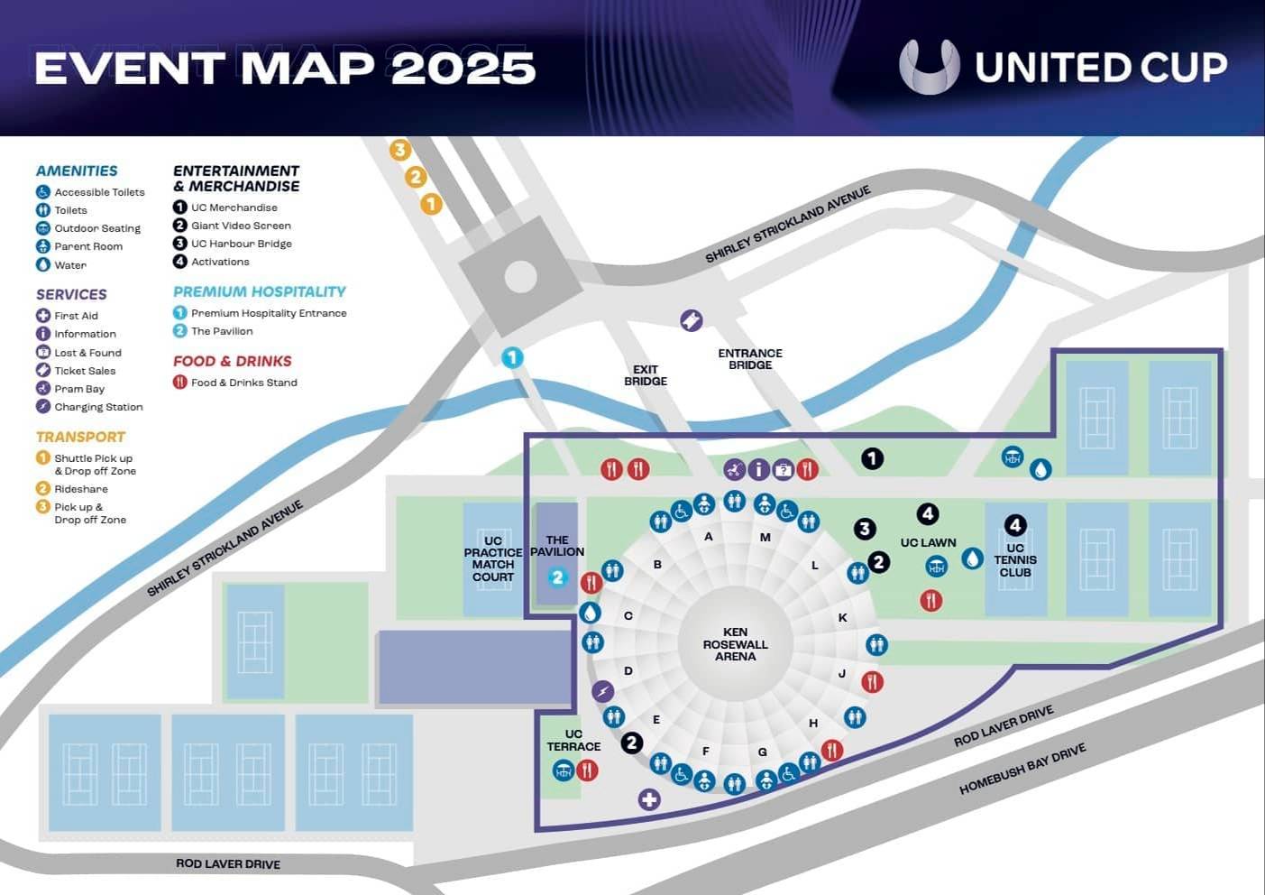 Sydney Olympic Park Tennis Centre Map