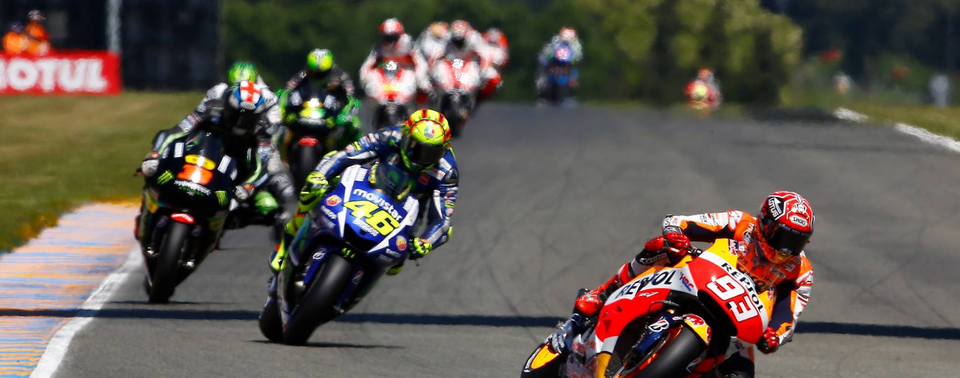 Marc Márquez leads the way during the French Motorcycle Grand Prix