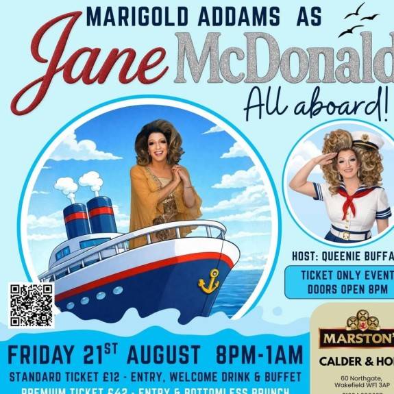 Marigold Adam as Jane McDonald hosted by Queenie Buffay