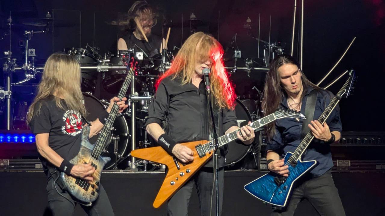 Megadeth performin live at the O2 Arena