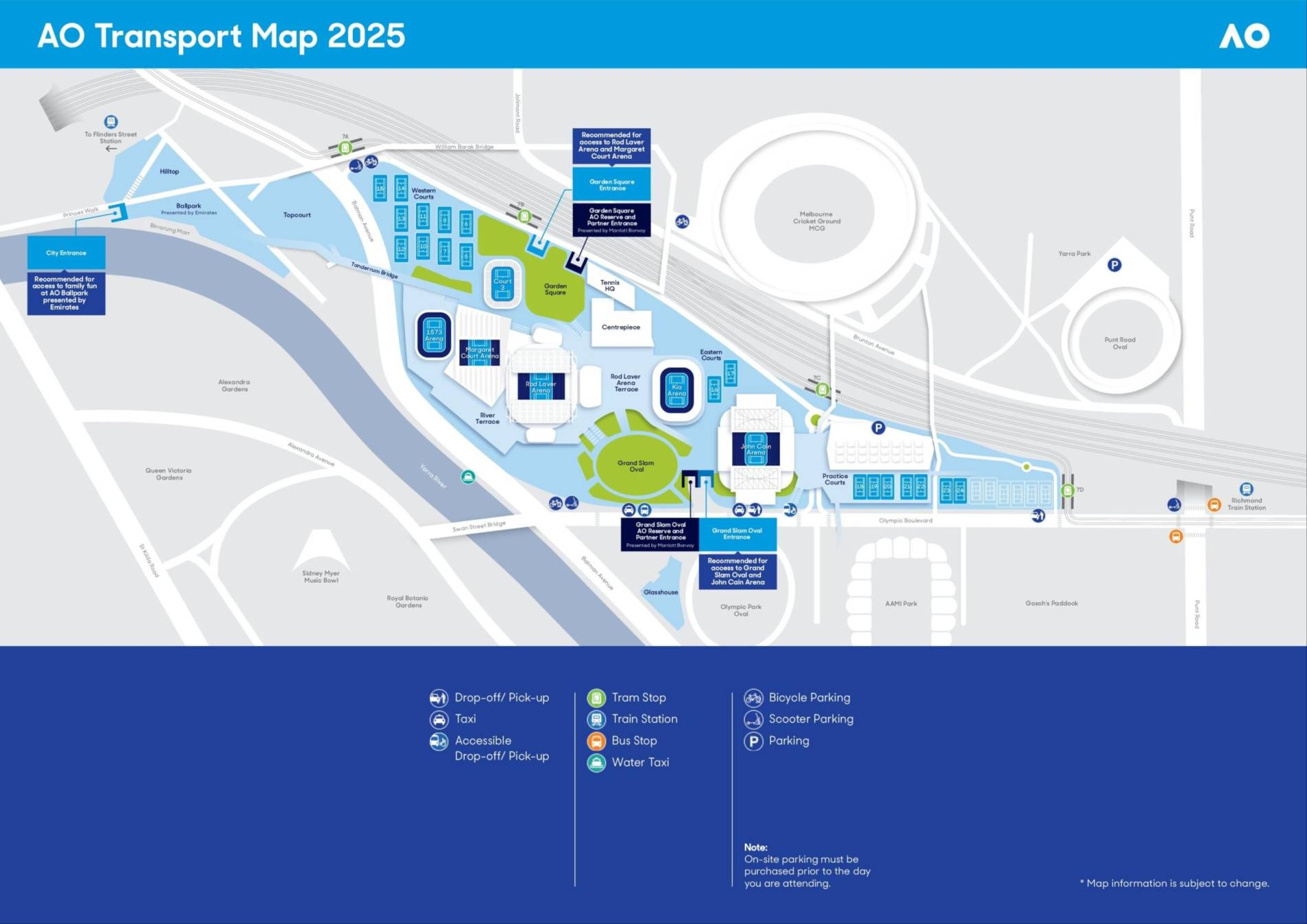 Yarra Park Car Park Australian Open 18 Jan 1 Feb 2026 Melbourne Park Koobit