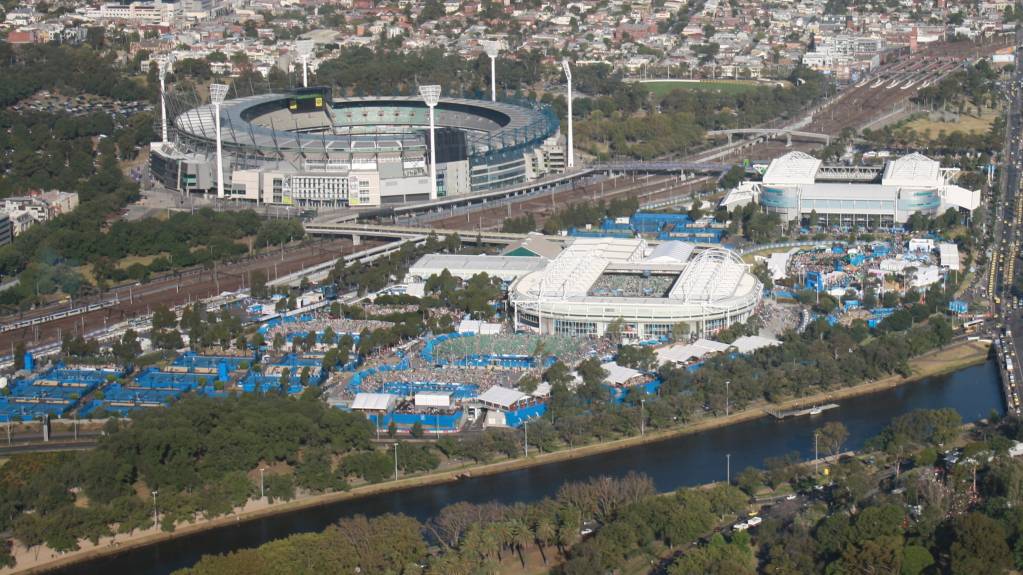 Melbourne Park, with the MCG in the background