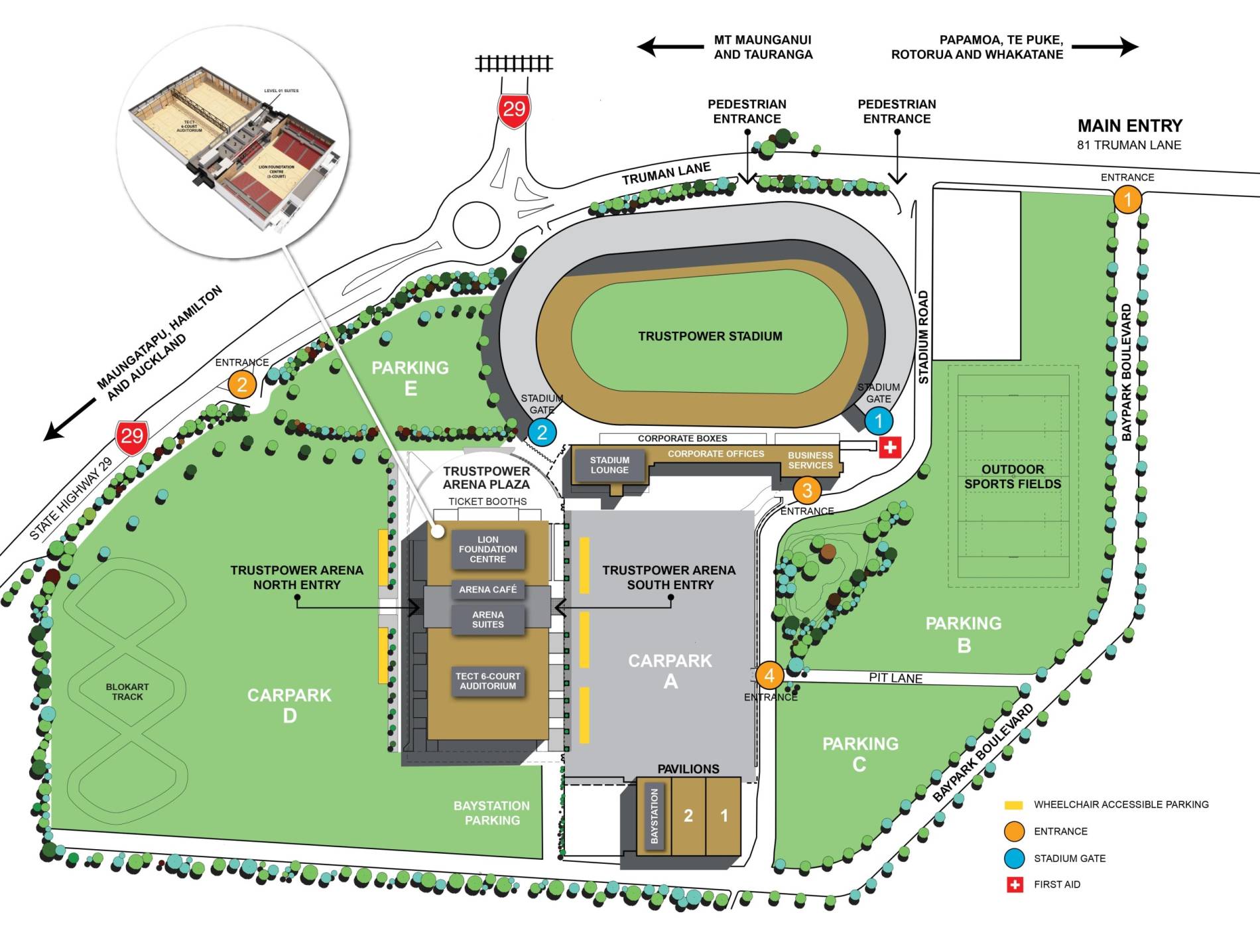 Mercury Baypark Arena Map