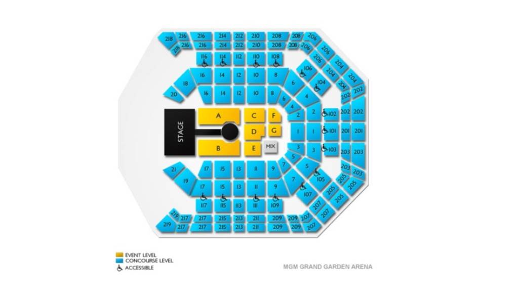 MGM Grand Garden Arena Map