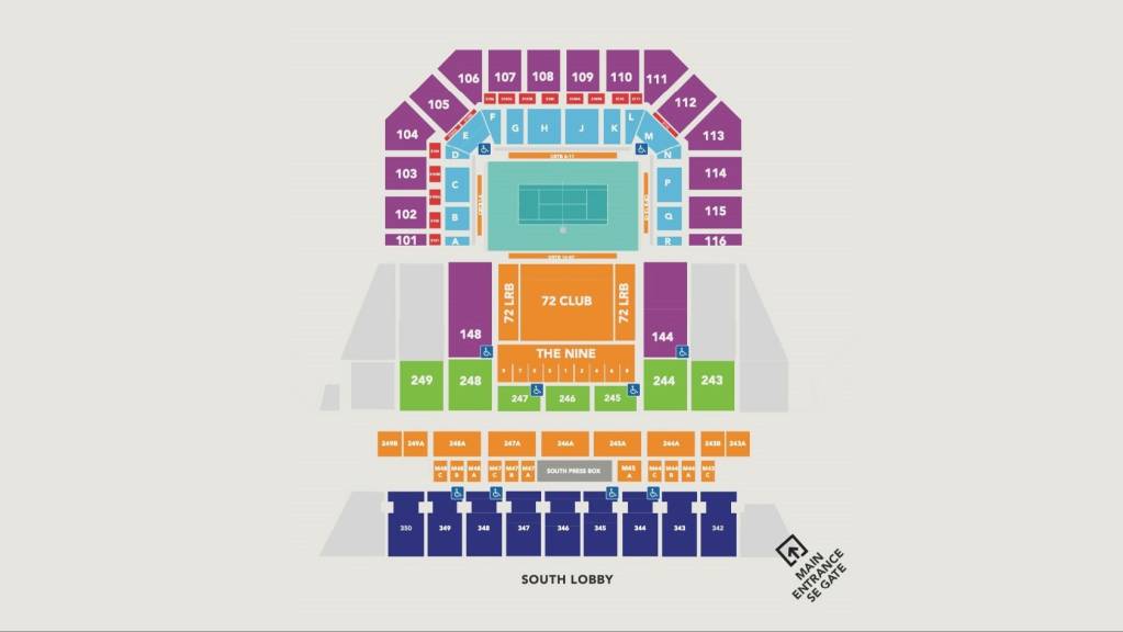 Miami Open Stadium Court seating map 2024