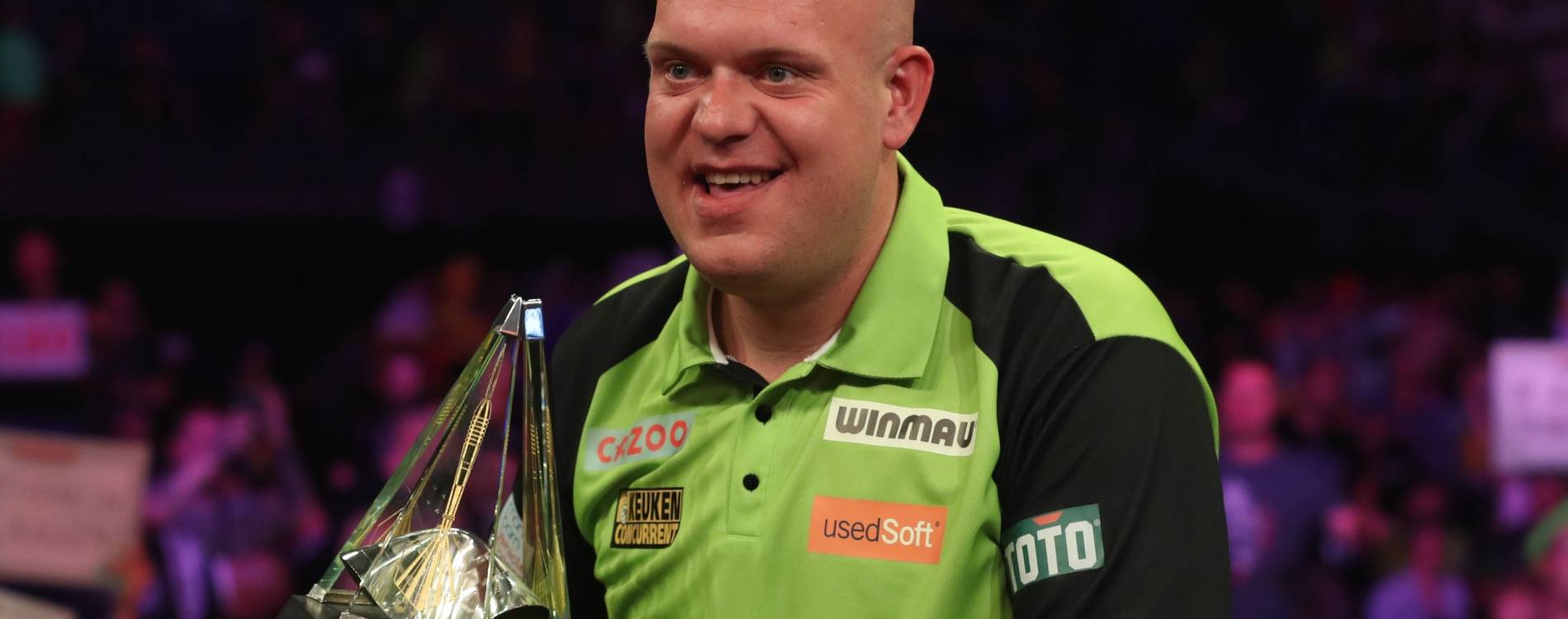 Michael van Gerwen celebrates winning the 2022 edition of Premier League Darts