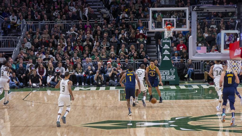 Milwaukee Bucks playing at Fiserv Forum