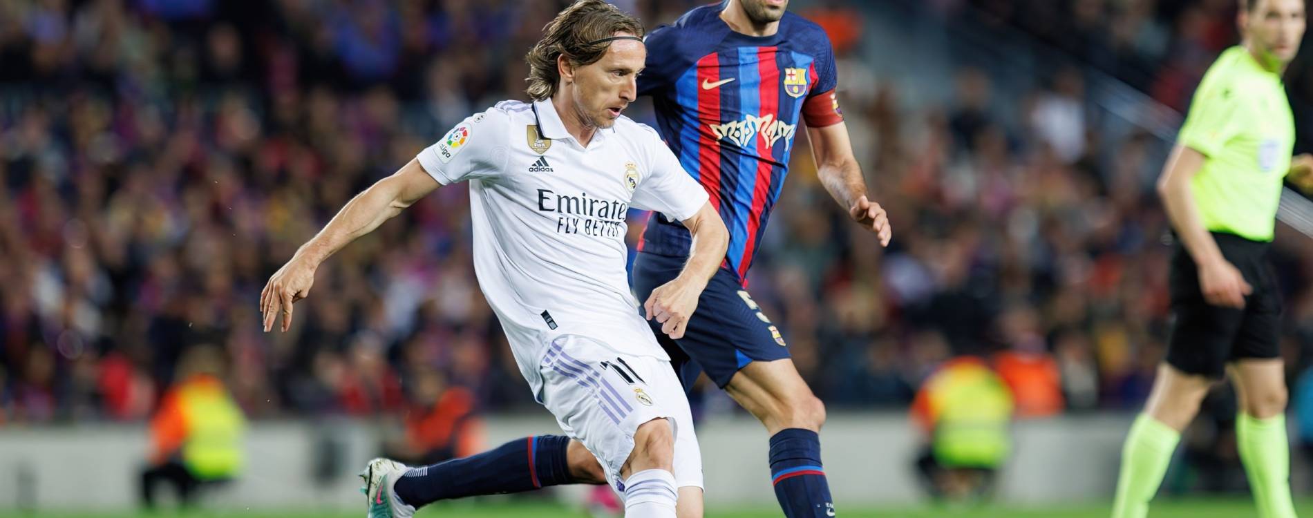 Modric in action against Barcelona