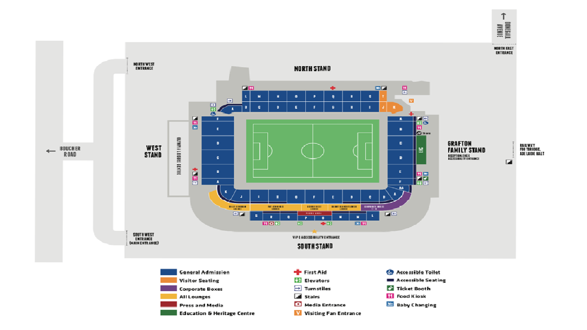 National Football Stadium at Windsor Park Map