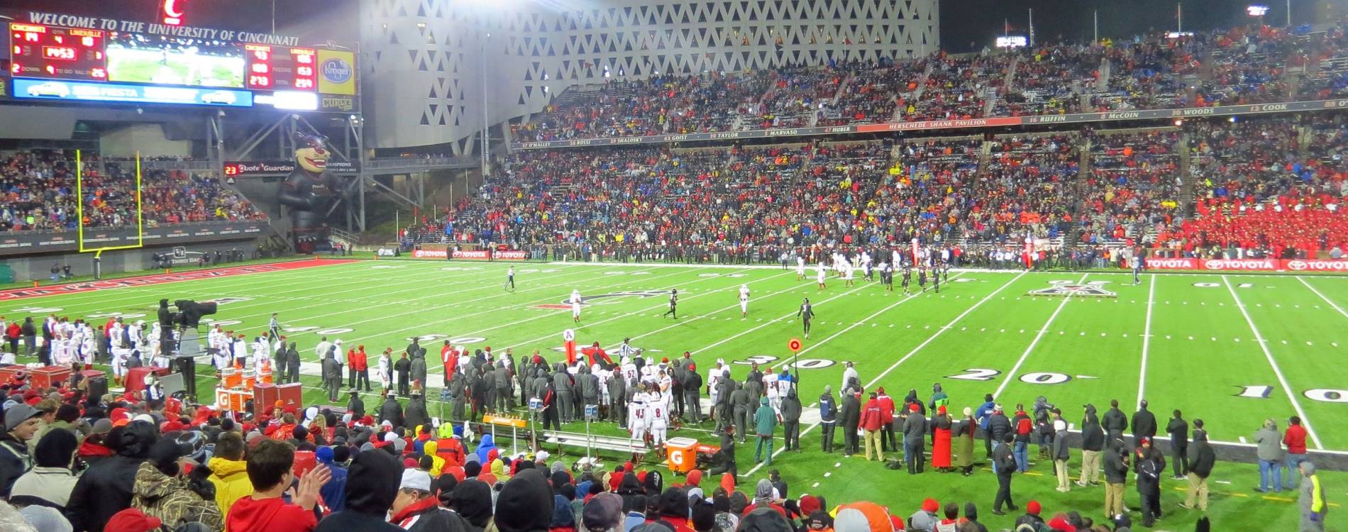Nippert Stadium is home to the Cincinnati Bearcats college football team