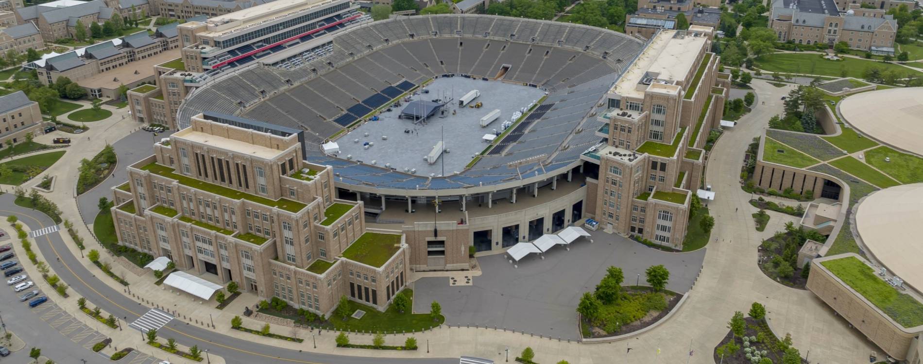 Notre Dame Stadium is located in South Bend, Indiana