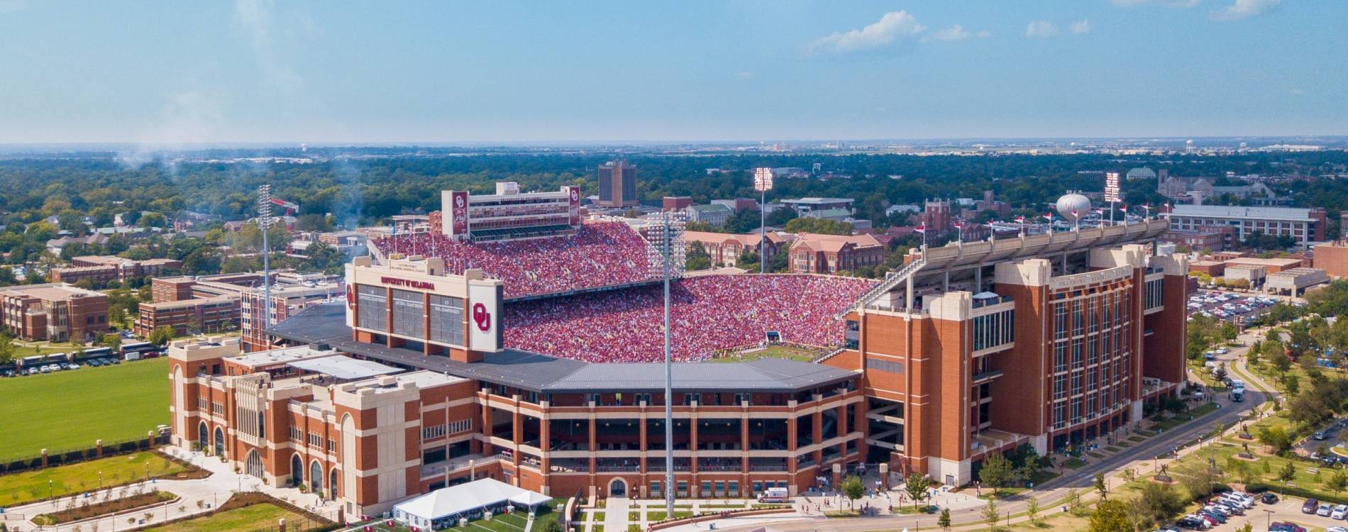 Oklahoma Memorial Stadium is home to the Oklahoma Sooners football team