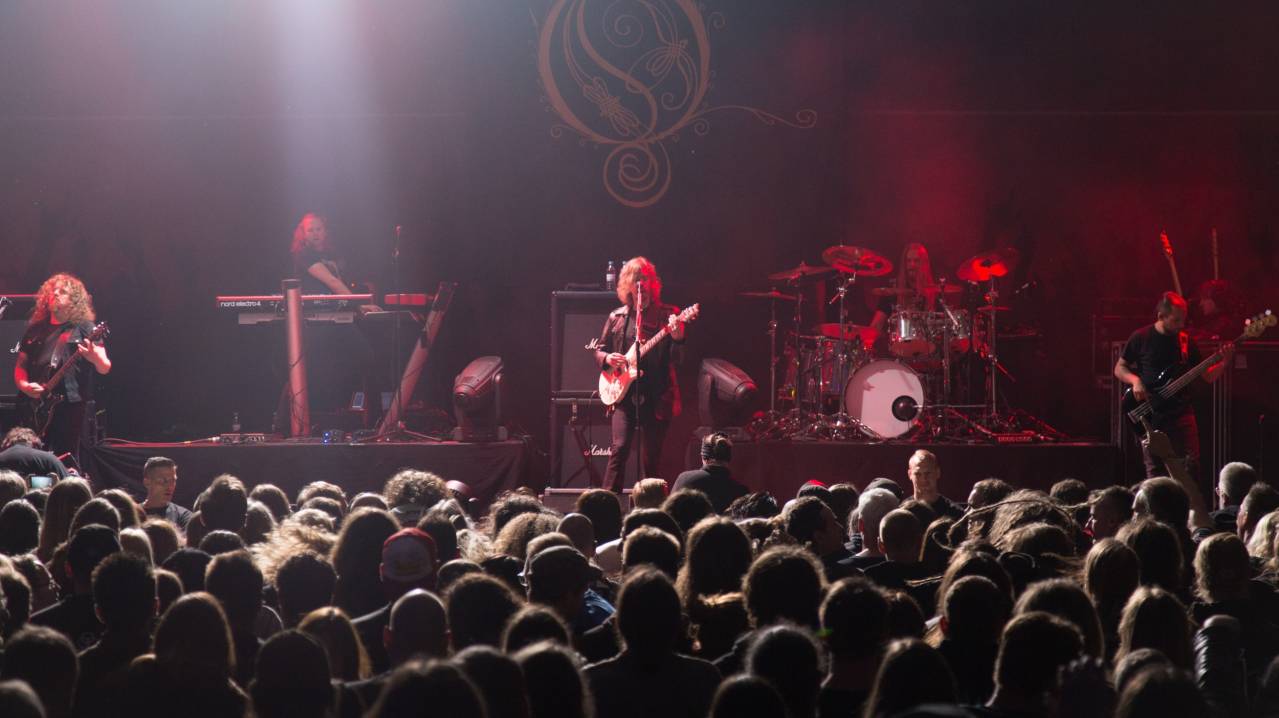 Opeth performing live at Rock Hard Festival
