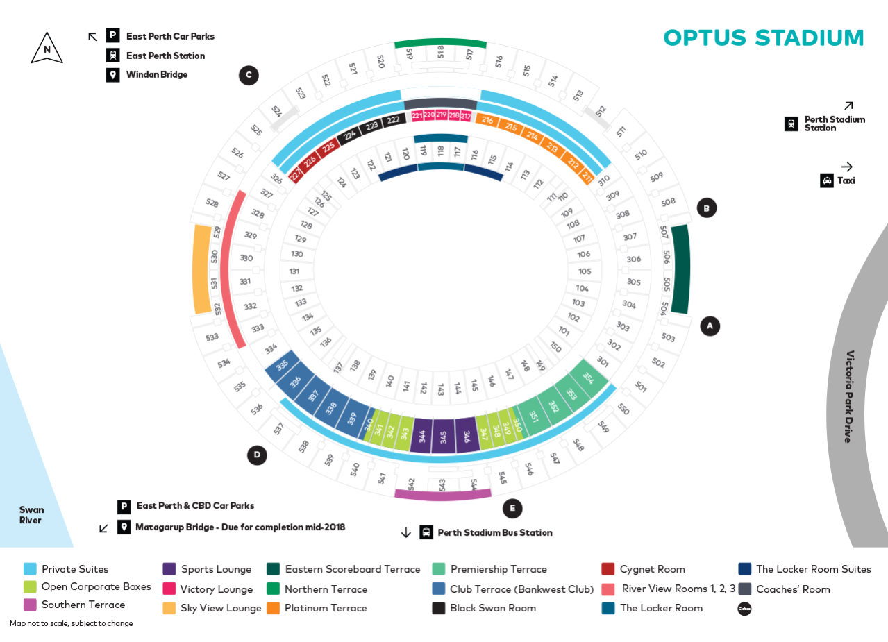 Optus Stadium Map