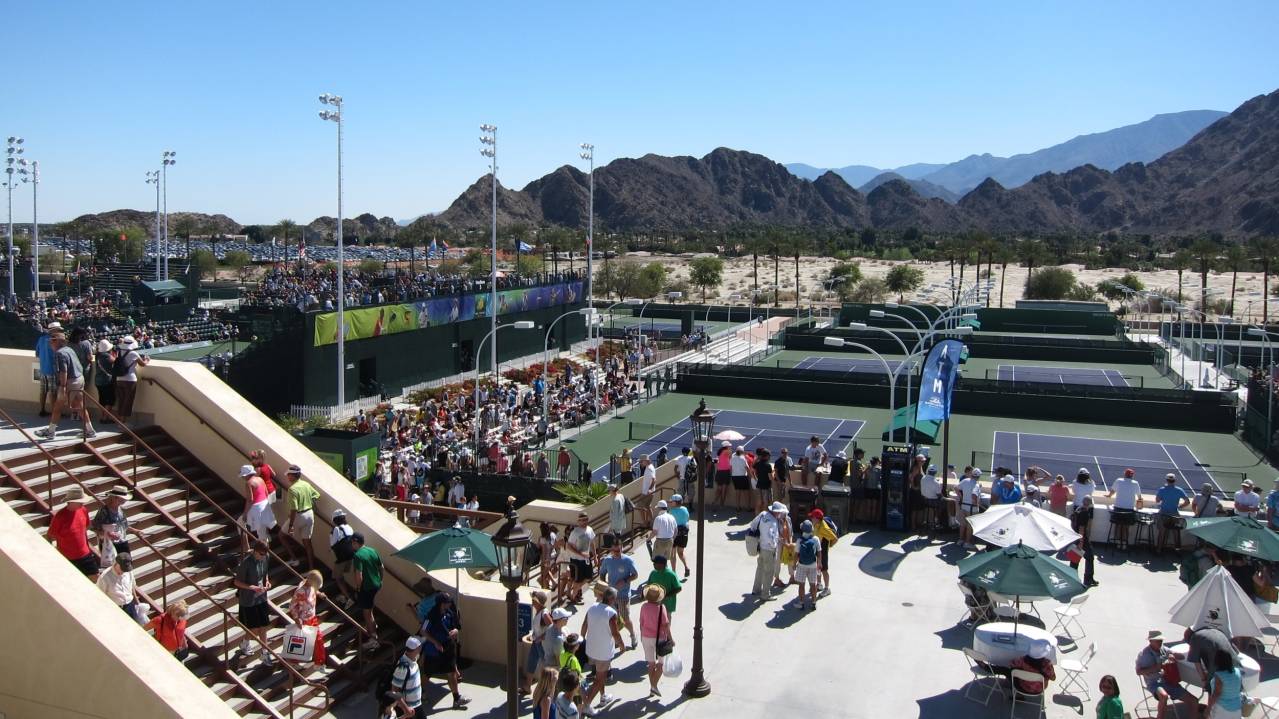 Outer and practice courts, at Indian Wells Tennis Garden